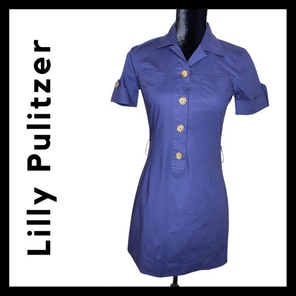 Lilly Pulitzer Dresses & Skirts - Lilly Pulitzer Navy Shirt Dress